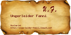 Ungerleider Fanni névjegykártya
